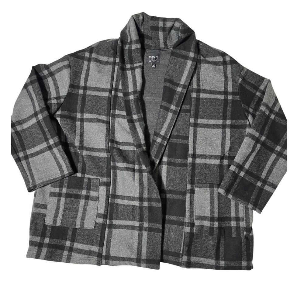 BBJ Black Gray Plaid Jacket Womens Size Medium